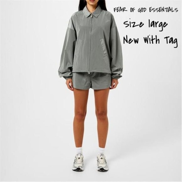 Fear of God Essentials Bomber Jacket Nylon Women's Size Large New With Tag - Picture 1 of 4